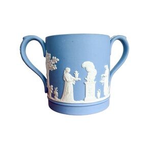 Vintage Wedgwood Cream on Blue (aka Lavender) Jasperware Loving Cup